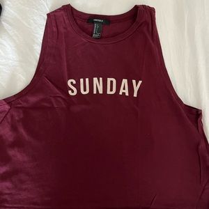 Crop tee-burgandy color